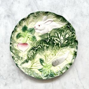 Rabbit Patch by Shafford 8" Salad Plate Vintage Japan Hand Painted Bunny Raddish